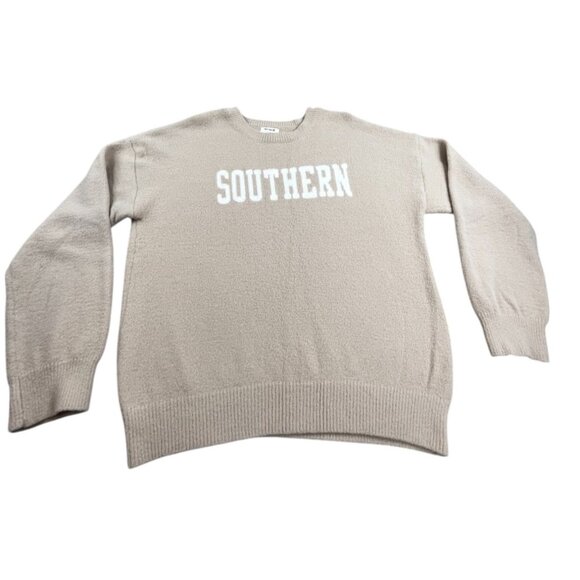 Thread & Supply Tops - Thread & Supply Sweater Womens Large Southern Sand White Cozy Life Knit Pullover
